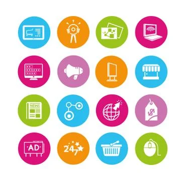Advertising icons Stock Illustration