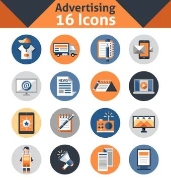 Advertising Icons Set Stockillustratie