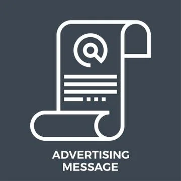 Advertising Message Thin Line Vector Icon Stock Illustration
