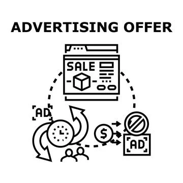 Advertising offer strategy optimizing digital campaign performance Stock Illustration