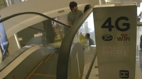 Advertising Post in Shopping Mall Stock Footage 48205544