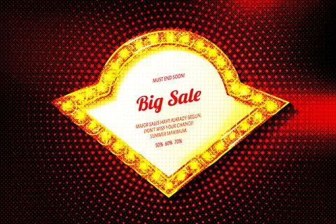 Advertising with retro lightbox Stock Illustration