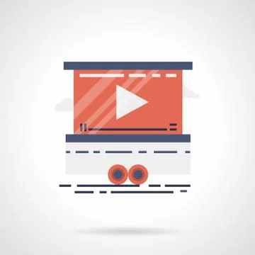 Advertising screen flat color vector icon Stock Illustration