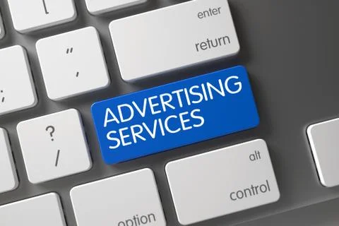 Advertising Services CloseUp of Keyboard Stock Illustration