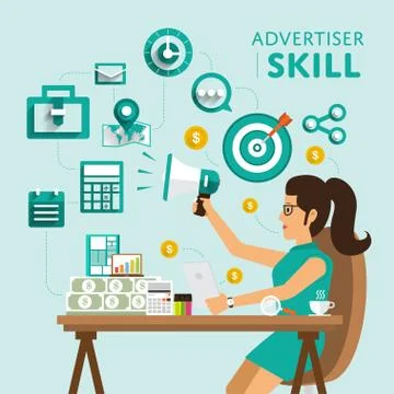 Advertising Skill Stock Illustration