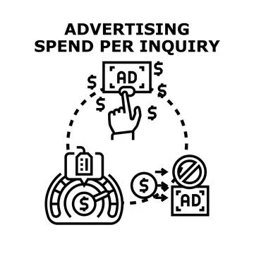 Advertising spend per inquiry concept vector illustration イラスト素材