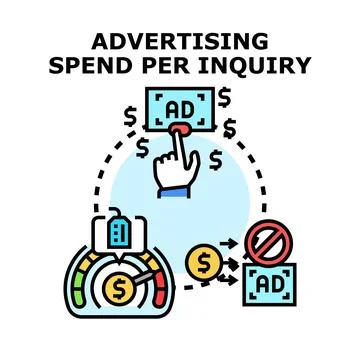 Advertising spend per inquiry concept vector illustration Stock Illustration