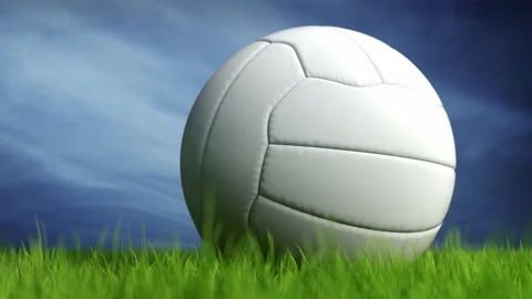 Advertising style VFX 3d rendering of soccer ball on green pitch grass field Stock Footage 161557529