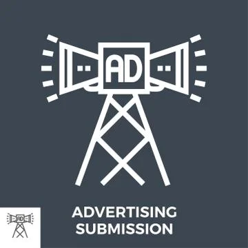 Advertising Submission Thin Line Vector Icon Stock Illustration