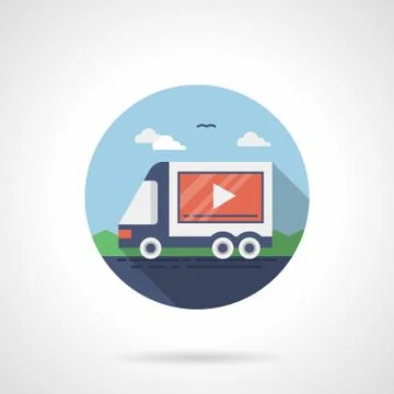 Advertising technique flat round vector icon Stock Illustration