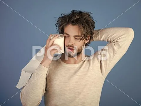 Advertising toilet paper. Hygiene and sanitary. Stock Photos