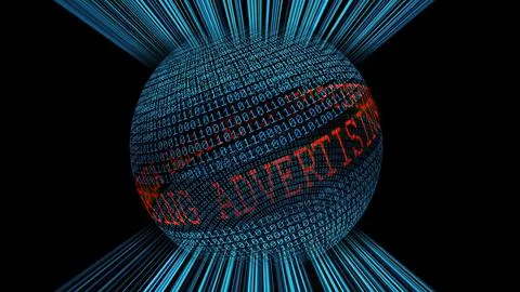 Advertising on the web binary data sphere イラスト素材