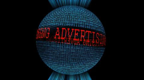 Advertising on the web binary data sphere 스톡 일러스트