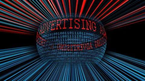 Advertising on the web binary data sphere イラスト素材