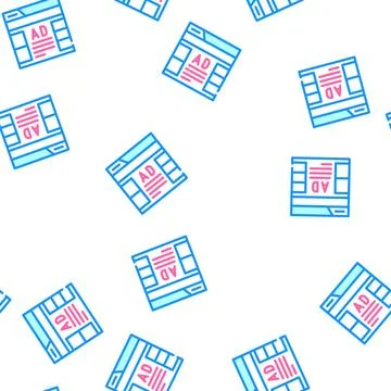 Advertising on web site vector seamless pattern 스톡 일러스트