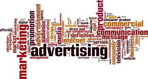 Advertising word cloud Stock Illustration