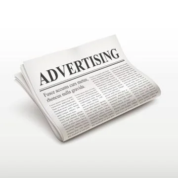 Advertising word on newspaper Stock Illustration