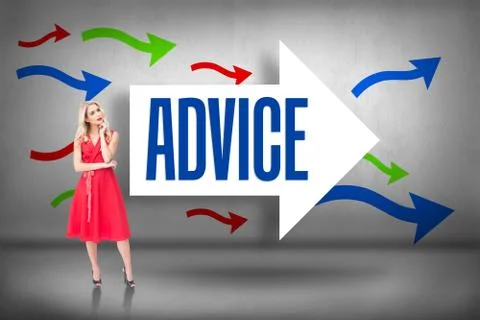 Advice against arrows pointing Stock Illustration