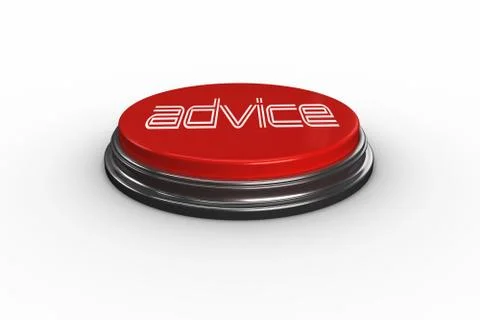 Advice against digitally generated red push button Stock Illustration
