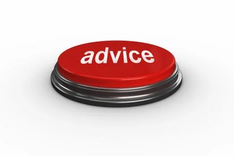 Advice against digitally generated red push button Stock Illustration