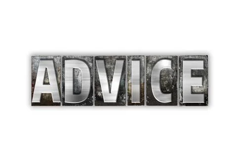 Advice Concept Isolated Metal Letterpress Type Stock Illustration