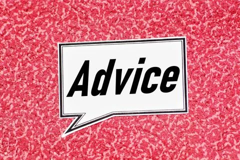 Advice. A text label in the table. Consultations and recommendations. Stock Photos