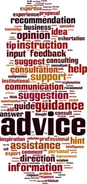 Advice word cloud Stock Illustration