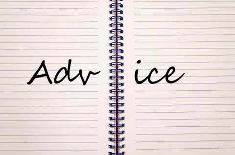 Advice write on notebook Stock Photos