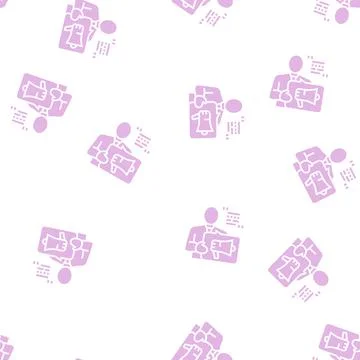 Advisor law glyph seamless pattern Stock Illustration
