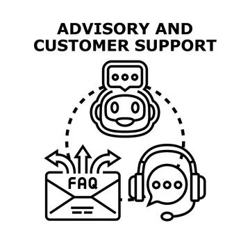 Advisory and customer support concept with chatbot Ilustración de archivo