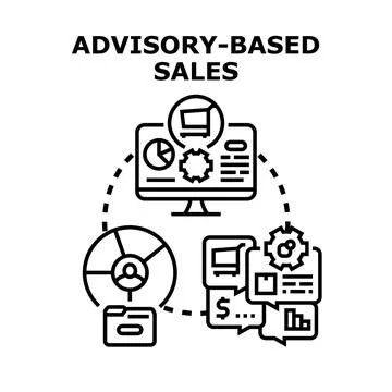 Advisory based sales strategy concept digital illustration Stock Illustration