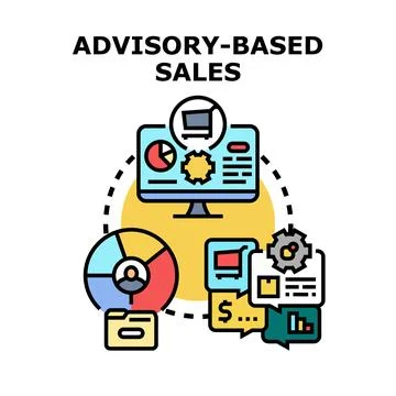 Advisory based sales strategy concept digital illustration イラスト素材