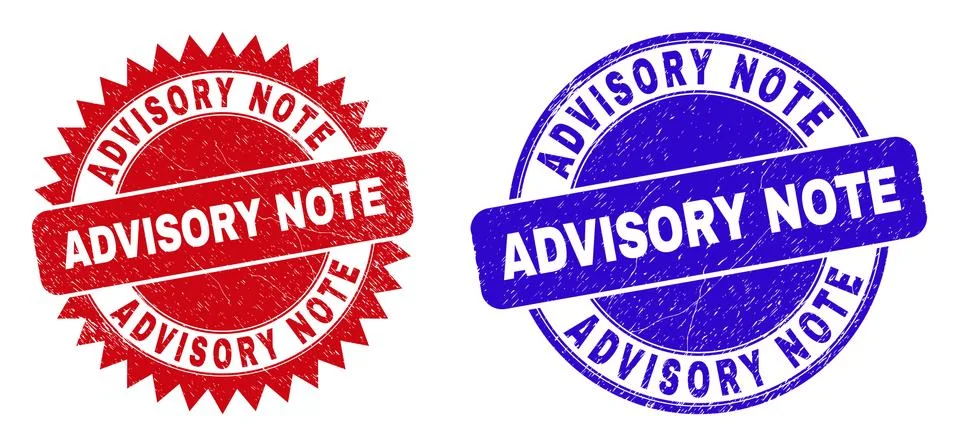 ADVISORY NOTE Round and Rosette Stamp Seals with Corroded Surface Stock Illustration