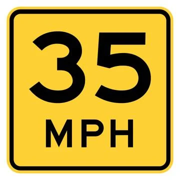 Advisory speed plaque, W13-1P, US road sign Stock Illustration