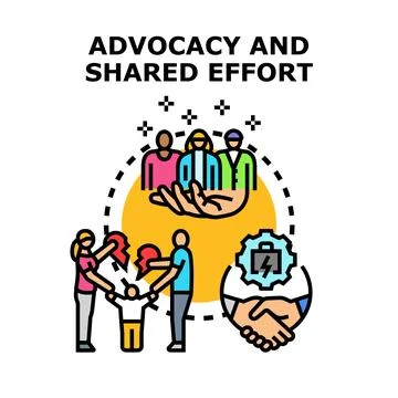 Advocacy group offering support during conflict and shared effort Illustrazione stock