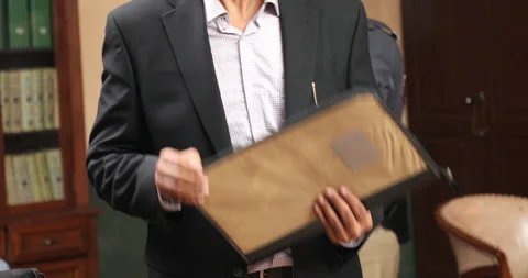 Advocate hands with case File Stock Footage 283323956