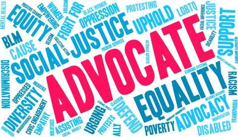 Advocate Word Cloud Stock Illustration