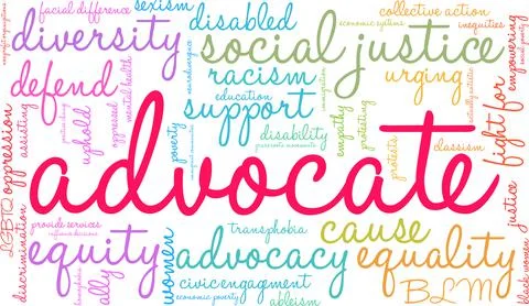 Advocate Word Cloud Stock Illustration