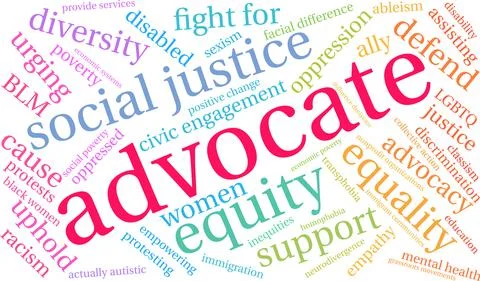 Advocate Word Cloud Stock-Illustration