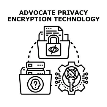 Advocating digital privacy encryption technology data protection Stock-Illustration