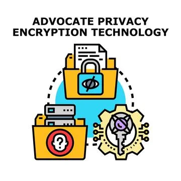 Advocating digital privacy encryption technology data protection 스톡 일러스트