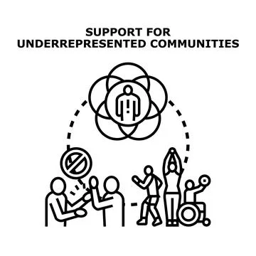 Advocating for underrepresented community support and equity Stock Illustration