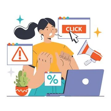 Adware alert concept. Flat vector illustration Stock Illustration