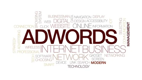 Adwords animated word cloud, text design animation. Kinetic typography. Stock Footage 81313124