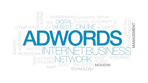 Adwords animated word cloud, text design animation. Kinetic typography. Stock Footage 81441492