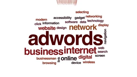 Adwords animated word cloud, text design animation. Stock Footage 81618320