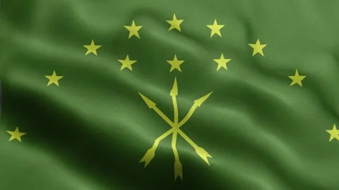 Adygea flag Front Stock Footage 318661054