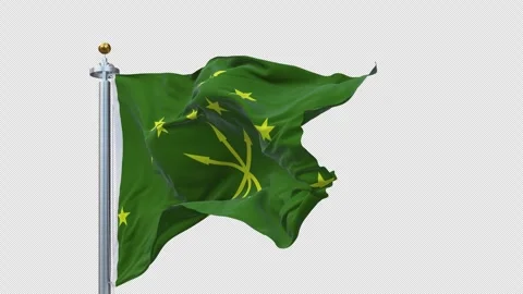The Adygea flag is waving. Video stock 295768857