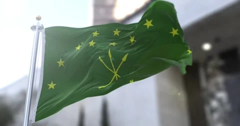 Adygea flag waving-seamless-loop-4k-60fps Stock Footage 343911480