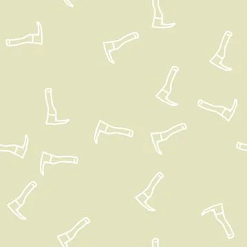 Adze axe tool line vector seamless pattern Stock Illustration
